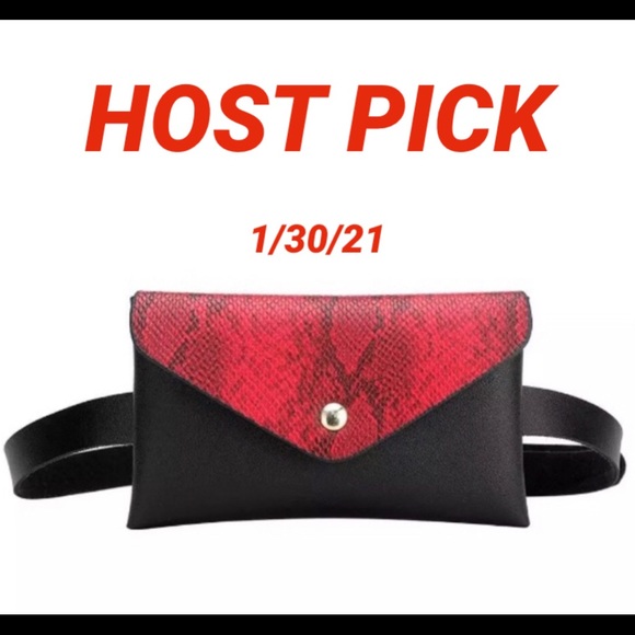 🔥RED&🖤BLACK Snake🐍Pattern WAIST/SHOULDER PURSE - Picture 2 of 10